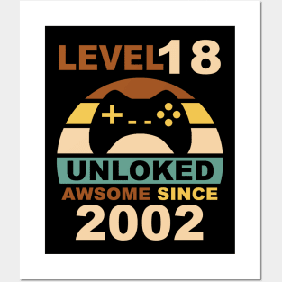 Level 18 Unlocked Tshirt 18th Video Gamer Birthday Boy Gifts Posters and Art